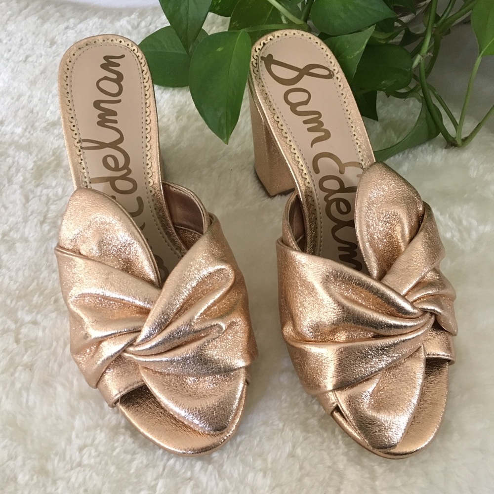 Sam Edelman | Oda Gold Knot Mules - Picture 3 of 15